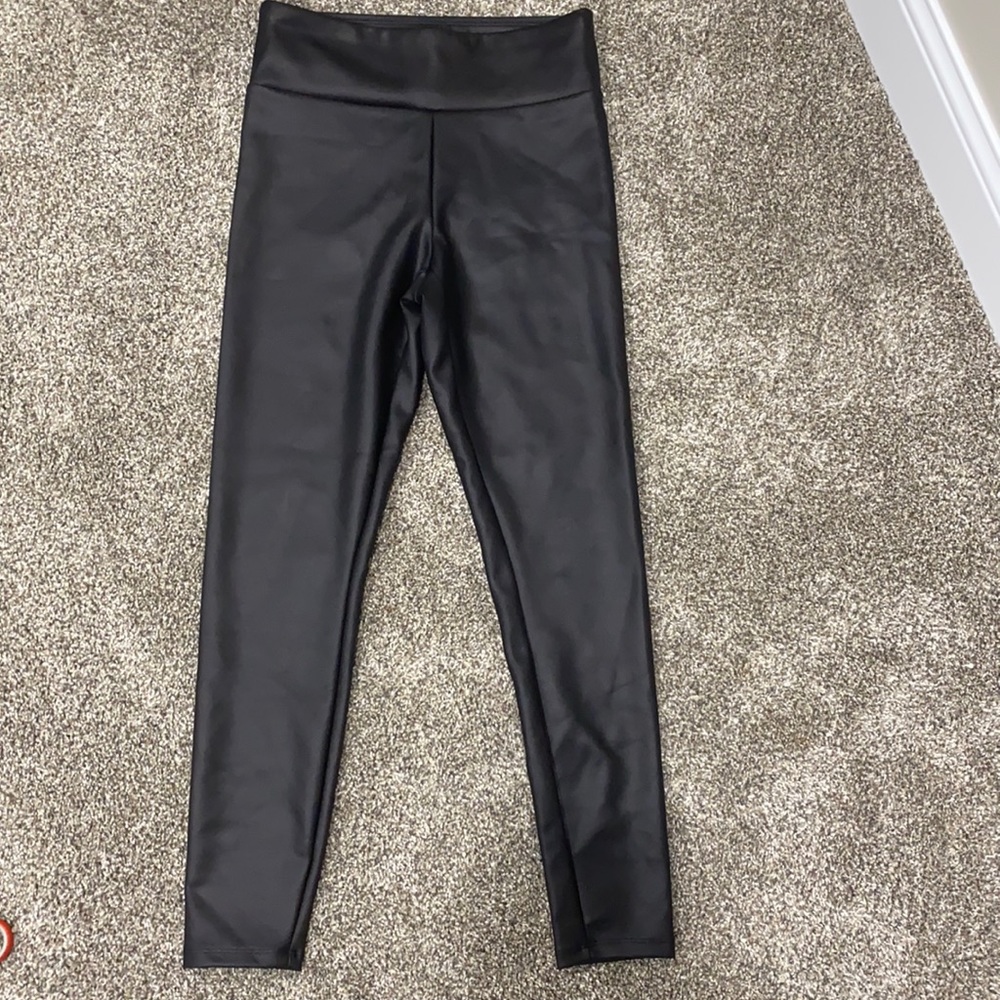Express black leather pants